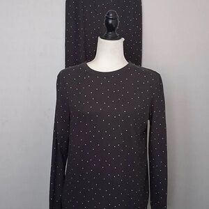 Stars Above XXL Pajama Set Long Sleeve Top with Tiny White Dots and Pants